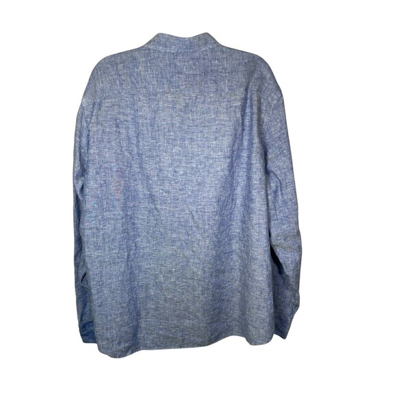 UNTUCKit Wrinkle Resistant 100 % Linen Long Sleeve Button Down Shirt XXL Blue - Picture 8 of 11